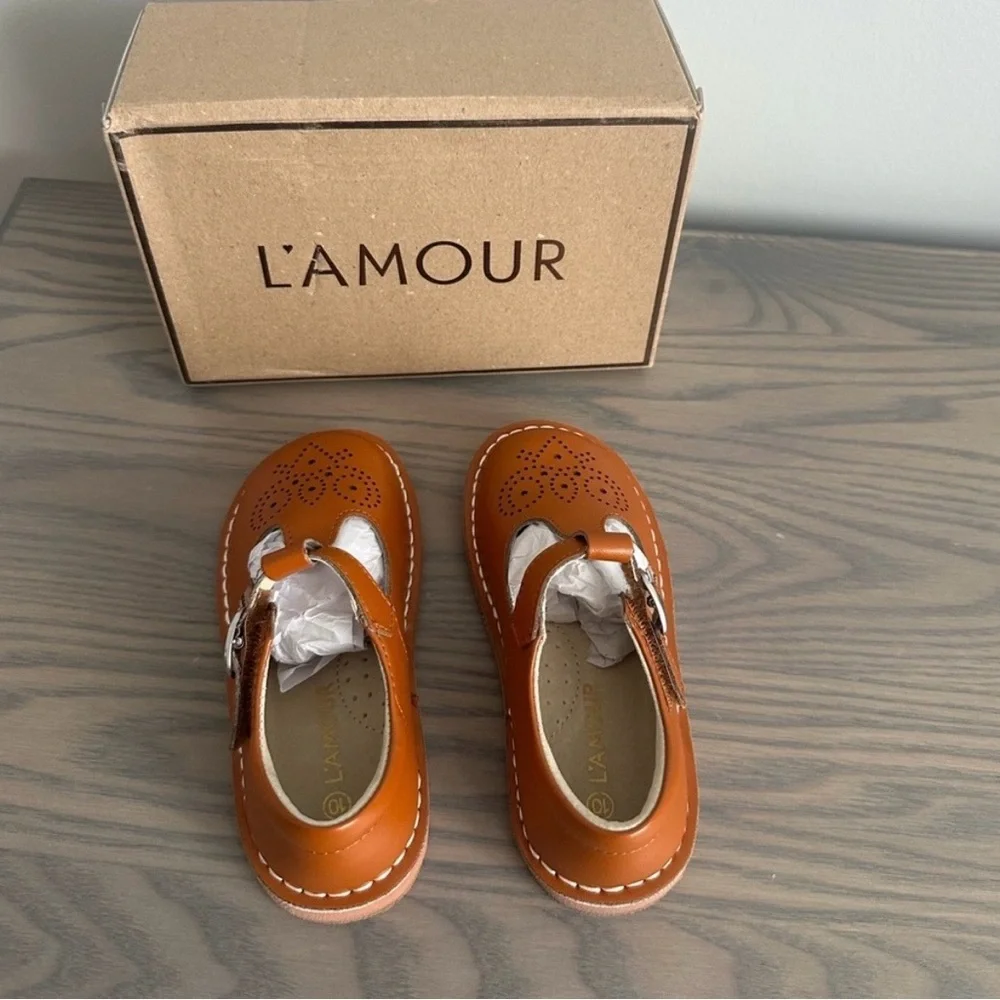 L'AMOUR GIRLS OLLIE T-STRAP LEATHER MARY JANE